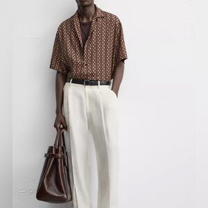 Zara Relaxed Fit Men's Pattern Shirt, Size Medium